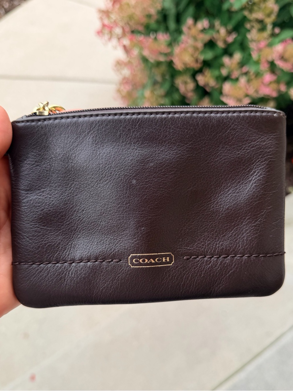 Coach Brown Leather Wristlet